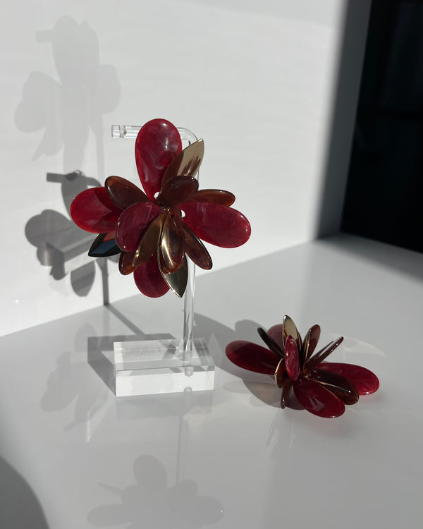 OVERSIZED DRAMATIC FLOWER EARRINGS