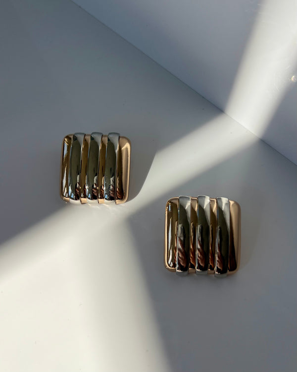 OVERSIZED VINTAGE SQUARE EARRINGS