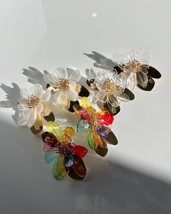 METAL FLOWER EARRINGS