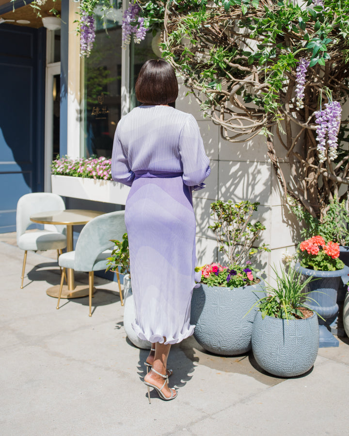 Look 1090 Ombre Pleated Ruffle Dress