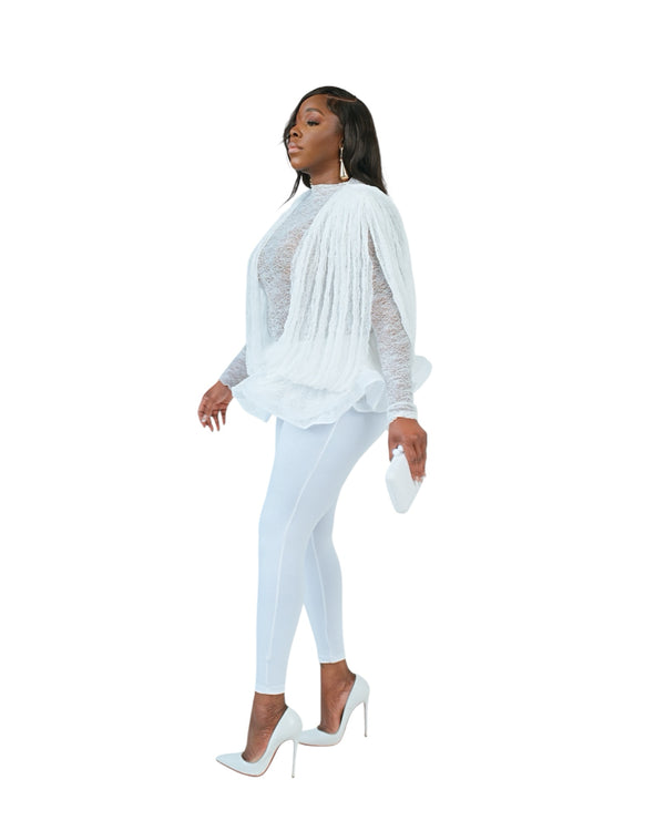 LOOK 1156 LACE BLOUSE WITH RUFFLE DETAIL | PRE ORDER