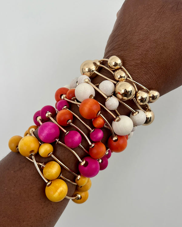 ELASTIC BRACELETS WITH BALL DETAILS