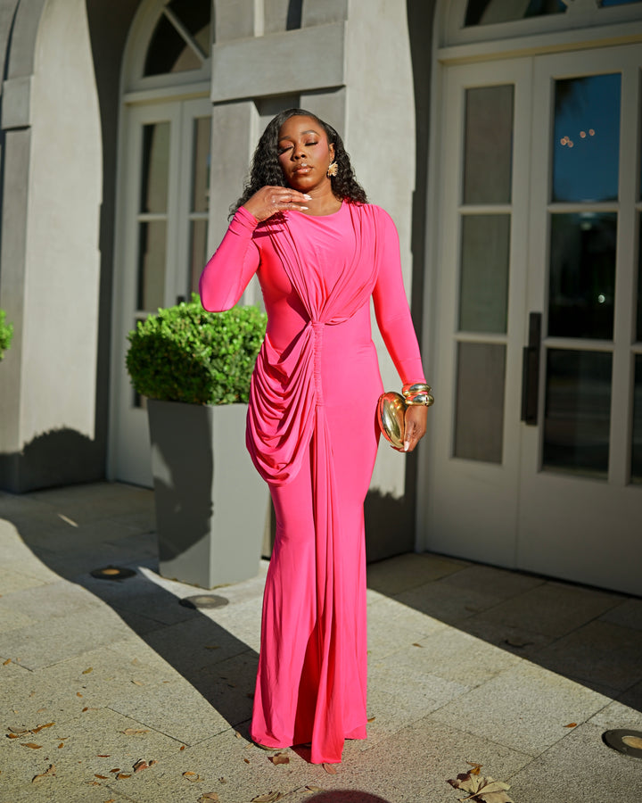 knot maxi dress Long Sleeve Draped Elegant Bodycon Evening Dress XL / Black special occasion girls Rihero Men's Dress Oxford clean finish that keeps Color:M-Light Champagne