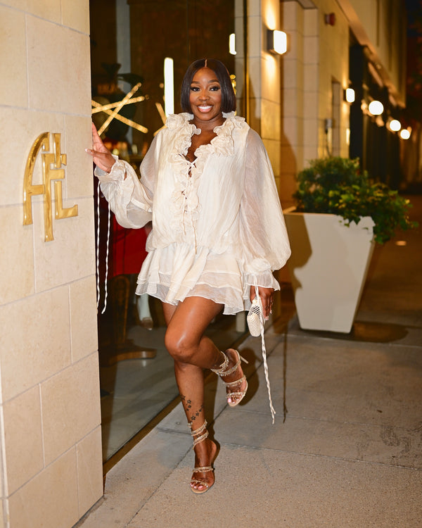 LOOK 1126 RUFFLE BOHO MINI DRESS