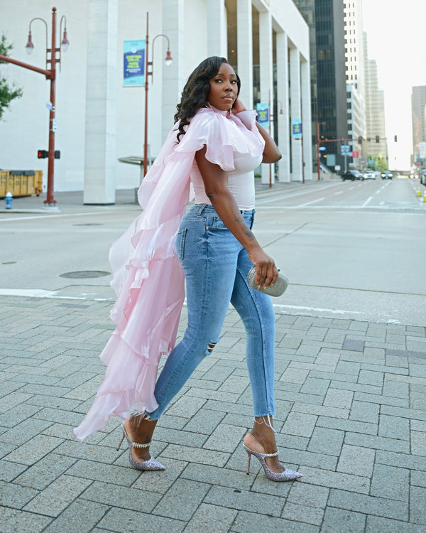LOOK 1171 LONG RUFFLE TOP