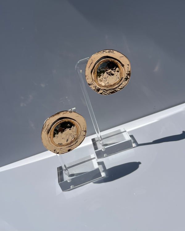 COIN SHAPED MELTED EARRINGS