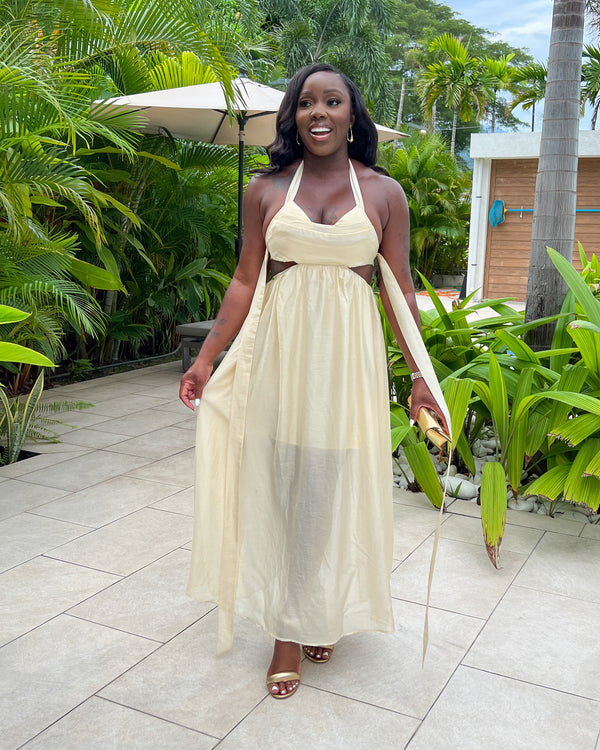 LOOK 700 LINEN BLEND MAXI DRESS